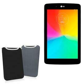 BoxWave Case Compatible with LG G Pad 7.0 - SlipSuit, Soft Slim Neoprene Pouch Protective Case Cover - Jet Black/Charcoal Grey (Reversible)