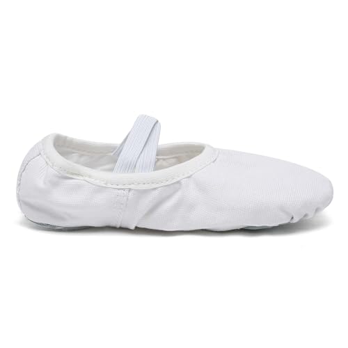Danzcue Ballet Shoes for Women Soft Canvas/PU Leather Adult Dance Slippers, Ideal Ballet Flats for Women4