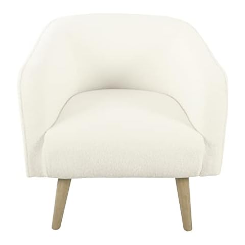 Spatial Order Home Decor | Upholstered Modern Sherpa Barrel Accent Chair | Accent Chairs for Living Room & Bedroom | Decorative Home Furniture, Cream Cover