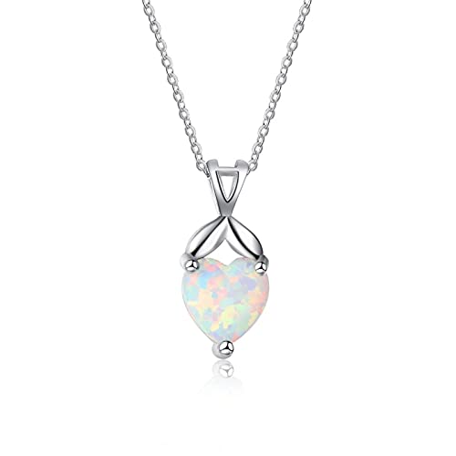 Idées Cadeaux romantiques pour Femme avec le collier coeur opale 925