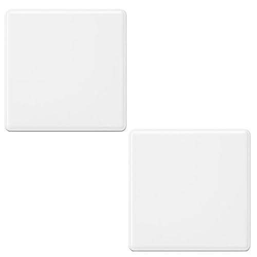 Caches de prise encastrée, 2 pièces - Caches de prise murale aveugle 86×86 mm en plastique - Caches de prise encastrée sans vis - Caches de prise à une voie en blanc - Caches d'interrupteur