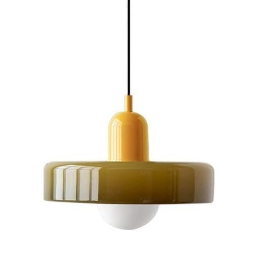Farmhouse Green Glass Pendant Light for Sloped Ceilings - Nordic