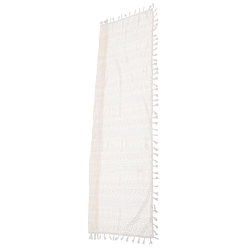 HOODANCOS Cortina Visillo Corta de Encaje Calado para Cocina Diseño Rústico con Borlas Protección contra Sol y Grasa Fácil Limpieza Estilo Acogedor para Ventanas y Puertas