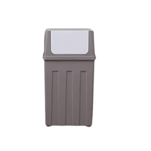 Caneca de basura con tapa abatible 11 galones color gris