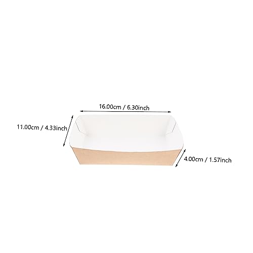 PRETYZOOM Fried Chicken French Fries Takeaway Box 50pcs Kraft Paper Containers No-fold Easy Access Space-saving