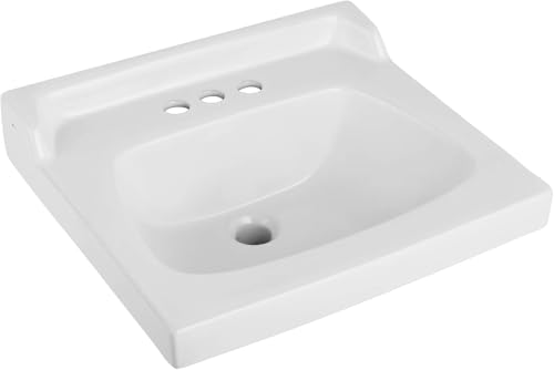Image of Fine Fixtures Ceramic Bathroom Sink Top with Raised Back - Fits Standard 18 inch Vanity | Elegant and Durable Bathroom Sinks for Modern Homes - Upgrade Your Space - Perfect for Any Bathroom Design