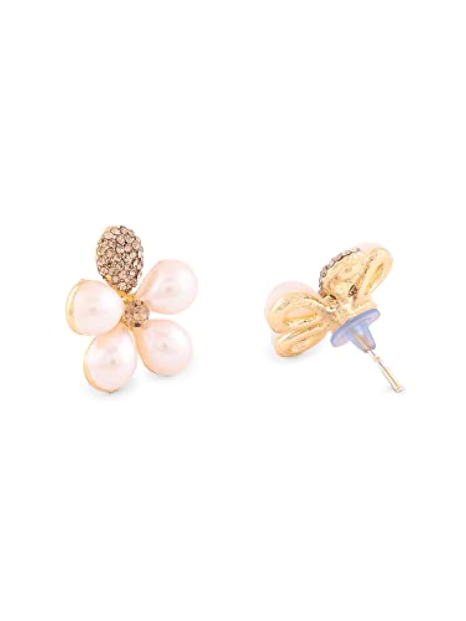 Women's Tone Austrian Diamonds & Embellished Flower Stud Earring & Ring Set