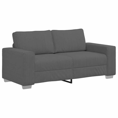 vidaXL Zweisitzer-Sofa Dunkelgrau 140 cm Cordstoff, Zweiersofa, Sofa, gepolstertes Sofa, Couch, Polstersofa, Lounge Sofa