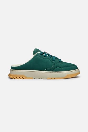 Image of SNITCH Men Mules | Backless Sneaker for Men with Suede PU Upper & Perforated Toe | TPR Sole Casual Shoes with Traditional Laces & Round Toe Design for Everyday Casual Wear