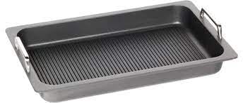 AMT Gastroguss Gastronorm AMZN-55333-GG - Recipiente alto GN 1/1 con base para barbacoa, no inducción, 53 x 32,5 cm, 5,5 cm de alto, con asas de acero inoxidable, acabado antiadherente Lotan®
