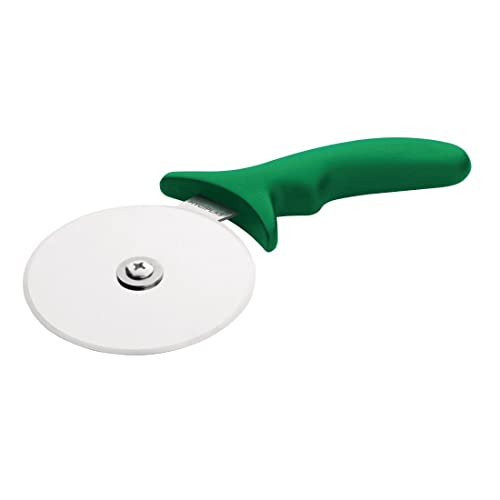 Hygiplas Professional Grade Pizza Cutter 102mm/4 Inch, Stainless Steel Blade, Kitchen Pizza Slicing Tool, Smooth Action, Dishwasher Safe, Green Handle for Home or Commercial Use | CC408 - Image 2