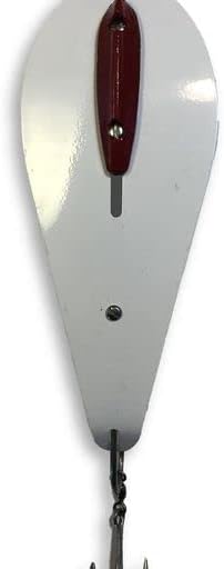 10" Bunker Spoon with Trailing Treble Hook Assembly and Adjustable Keel Weight for Striped Bass Tuna Saltwater Fishing Angling