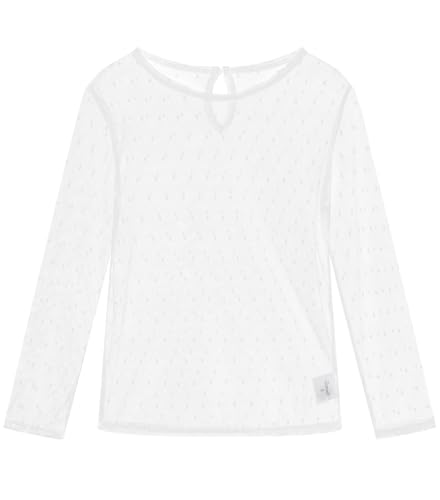 Image of Noomelfish Girls Lace Layering Tops Sheer Mesh Tee Shirts Blouse (5-12 Years)