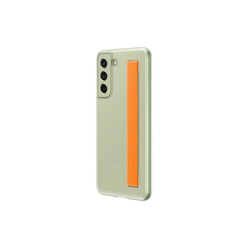 Samsung Slim Strap akıllı telefon kılıfı EF-XG990 Galaxy S21 FE için, cep telefonu kılıfı, koruyucu kılıf, darbeye dayanıklı, ince ve kullanışlı, tutma bantlı, yeşil