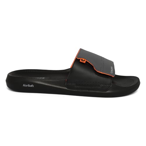 Image of CHUPPS Vapor Navy & Grey Drift Orthopedic Slippers | Soft Footpharma Footbed | Breathable Ventilation Holes | Lightweight Flip Flops | Anti-Skid Chappals for Everyday For Mens