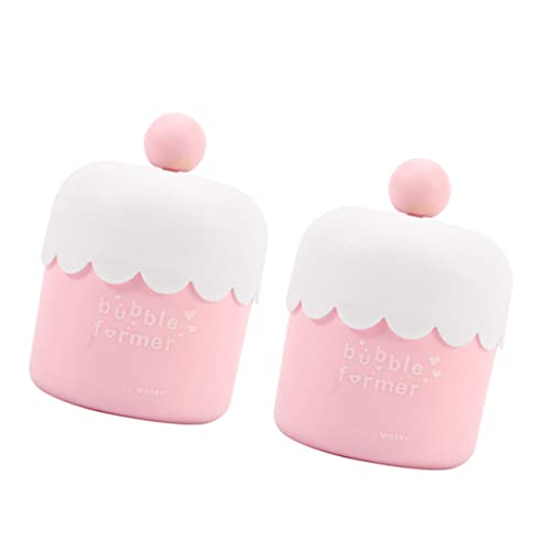 HAPINARY 2 Piezas espuma limpiadora facial fabricante de espuma para limpiador dispensador de vasos Limpiador facial de limpieza facial de gel limpiador rosa