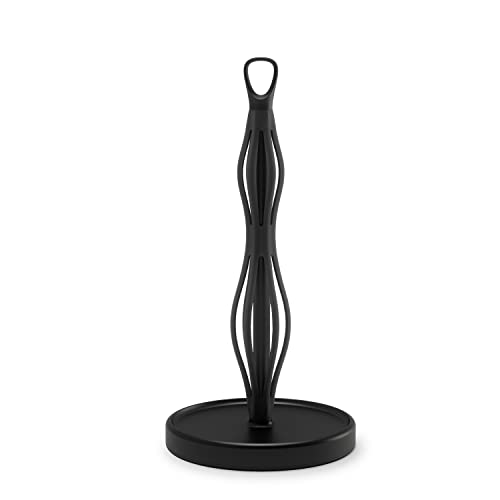 Umbra Ribbon Paper Towel Holder Stand For Kitchen Countertop, Unique Dispenser, Standard, Black/Black #TOP1