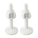 2PCS Toilet Lid Hinge Bolt Replacement Screw Fixing Accessories Kit Repair Tool for Bathroom Toilet Parts, White PP Plastic Toilet Seat Hardware