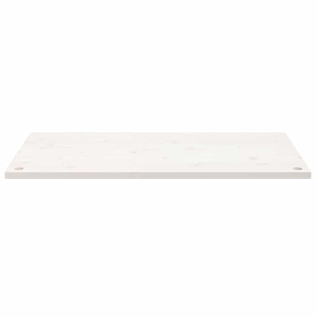 Piano da scrivania, 110 x 60 x 2,5 cm, in legno di pino massiccio, laccato bianco, piano di lavoro con passacavi, angoli arrotondati, per tavolo PC, ufficio, fai da te