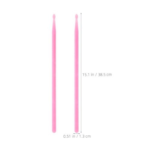 Par de baquetas de nylon con diseño fluorescente rosa miniatura 2
