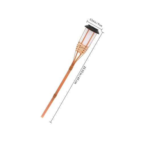 Antorcha solar de bambú con 12 LED y batería resistente para exteriores 2