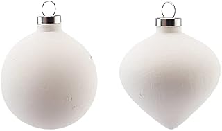 12 Ceramic 5cm Mixed Christmas Shape Bauble Ornaments to Decorate