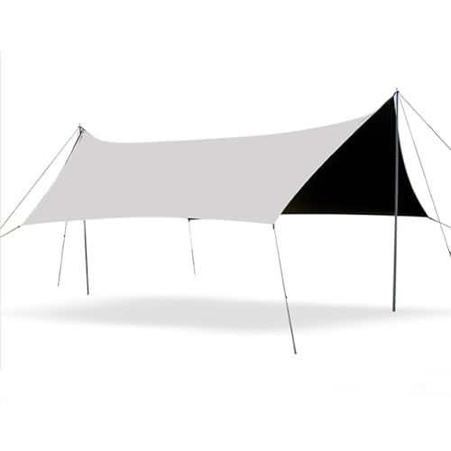FKTEVETI 大型タープテント ヘキサタープ 大型 タープ テント Mサイズ 400cm×272cm アウトドア タープ 天幕 日よけ 日除け 六角形 UVカット 高耐水 アウトドアタープ 日よけ アウトドア 4人〜6人用 簡易 サンシェード 防風 防