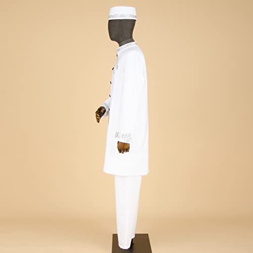 African Men Clothing for Party Wedding Dashiki Printed Coats Ankara Pants and Hat 3 Piece Set Tribal Suit Wax3