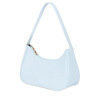 BSBUY Borse Donna a Tracolla Vintage, Ascellare Retrò Anni '90 in pelle PU, Elegante Borsa a mano Casual da Donne per Lavoro e Università, Shopping, Blu