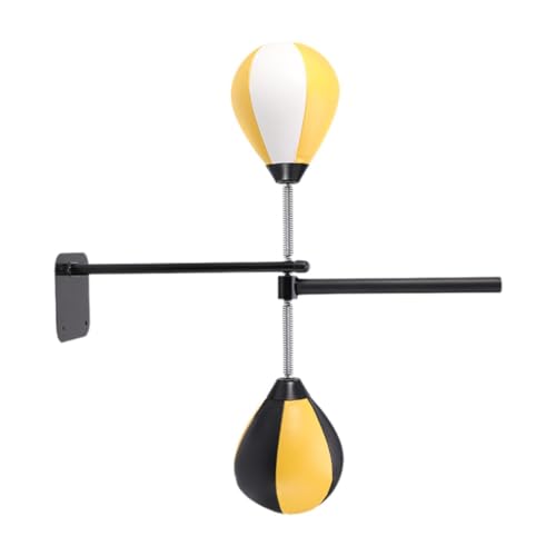 Lljsszr Wall Mounted Boxing Bar, MMA Speed Trainer, Height Adjustable, Yellow