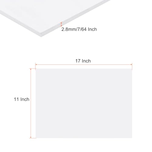 Image of Expanded PVC Plastic Sheet 7 /64 inch Thick, 11 inchx17 inch Lightweight Rigid Foam Sheet, [for Crafts Signage Displays Digital Screen Printing] - White / 3 Pcs