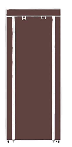 Image of GTC Collapsible Portable Foldable Wardrobe Storage Shelves Organizer for Clothes Racks Fabric Almirah Non Rustable Iron (10L, Brown) Storage Unit