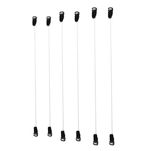 Toygogo 6 Pairs No Elastic Hair Extension Replacement Fish Line Invisible Wre String - Black