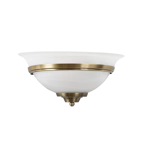 Wall Light 'Irimia' dimmable (Antique, Vintage) in Bronze Made of Glass for e.g. Living Room & Dining Room (1 Light Source, E27) from Lindby | Wall Lighting, Wall lamp