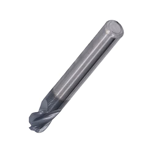 Ball Nose End Mill, 4 Flute Tungsten Carbide Spiral Milling Cutter, High Efficiency CNC Router Bit for Cutting Acrylic PVC Wood (R4*16*D8*60)