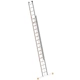 Layher 1037016 Seilzugleiter Topic 16, Aluminiumleiter 2x16 Sprossen, zweiteilig, ausziehbar, Länge 8.20 m