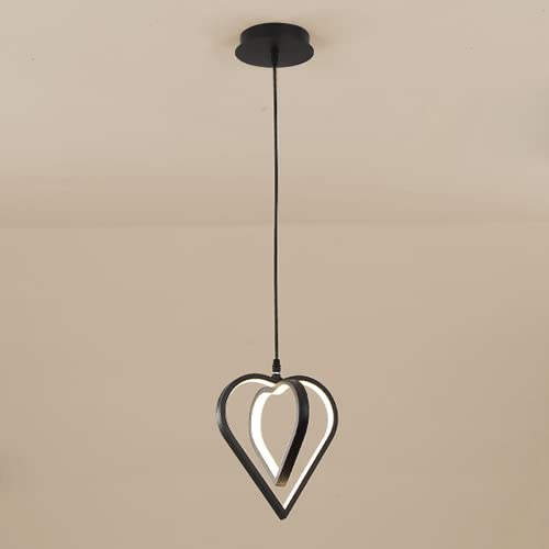 Suspension design double cœur LED pour libérer de l'espace sur votre table de chevet