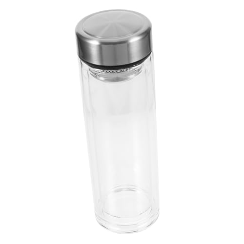OUNONA Double Wall Glass Cup Portable Household Water Cup Scale for Hot Drinks