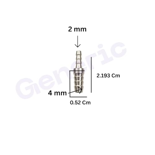 Image of Dental Chair Parts - 2mm x 4mm Straight Round Jointer | Direct Water Pipe Connector | Brass Construction, Lightweight & Durable (Pack of 5-2mm x 4mm)