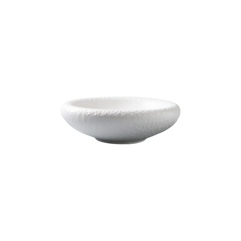 Assiettes À Desserts Assiette ronde créative en céramique givrée forme de tambour, blanche mate, for le froid, personnalisée, idéale for les desserts et pâtisseries occidentales Vaisselle De Dîner(A)
