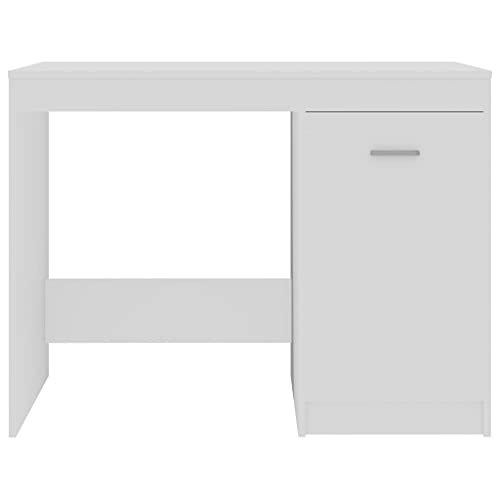Ksodgun Mesa de escritorio de escritorio para oficina en casa, 100 x 50 x 76 cm, color blanco