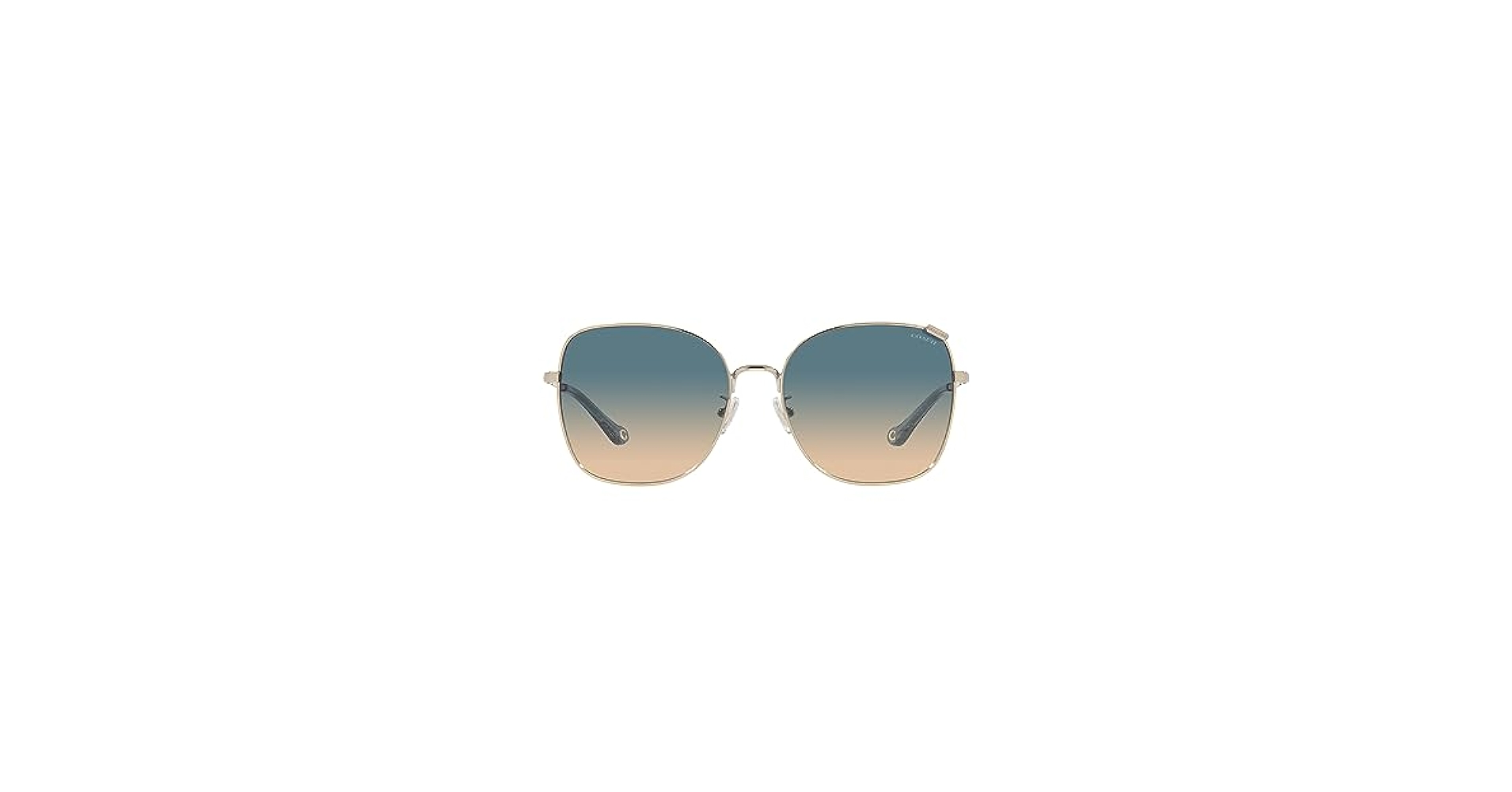 Amazon.com: Coach HC7133 Sunglasses, Shiny Light Gold/Blue