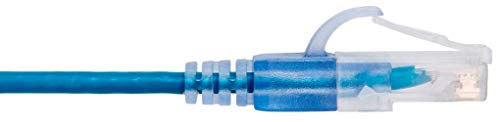 Image of Monoprice Cat6A 20ft Blue 5-Pk Patch Cable UTP 30AWG 10G Pure Bare Copper Snagless RJ45 SlimRun Series Ethernet Cable