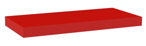 MODULARREDO | MINERVA Étagère murale, étagère en bois, étagère murale, 60 x 25 x 3,8 cm, rouge