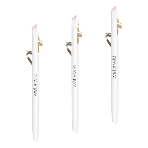 Image of wet n wild Eyebrow and Liner Brush, Soft Fibers, Pack of 3 | Flat Angled | Ultra-Thin Precision