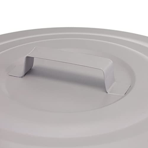 Relaxdays Ascheeimer mit Deckel, 24 Liter, für Kohle & Asche, runder Aschebehälter mit Henkel, Kamin, Ofen & Grill, grau