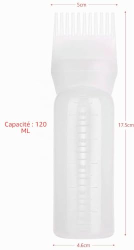 CXtech Cheveux Teinture Bouteille Brosse, 120ML Applicateur pour Peigne de Racines, Bouteille de Teinture pour les Cheveux, Outils Essentiels pour la Teinture de Cheveux (Blanc) – vue 4