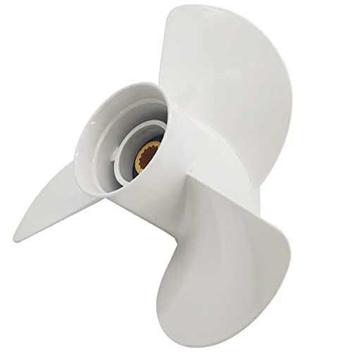 Image of FAWAY 13 1 /2x15-K Boat Motor Aluminum Propeller 6E5-45947-00-EL | Compatible with Yamaha Outboard Engines 60HP 70HP 75HP 80HP 85HP 90HP 115HP 130HP 15 Tooth-RH