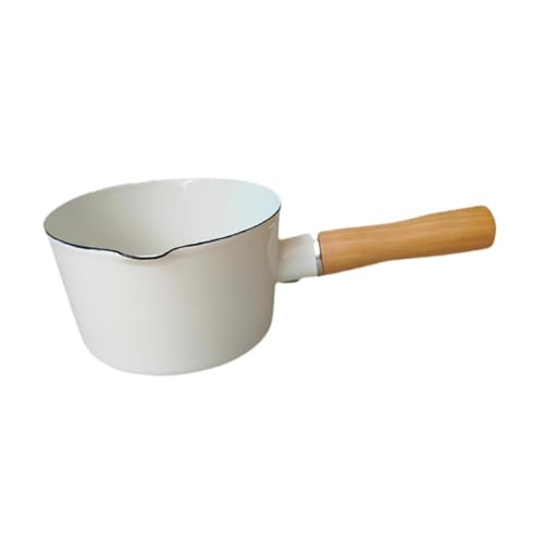 MERISHOPP Enamel Milk Pot 500ml Non Stick Heating Milk Chocolate Melt Pan Porridge Pot| Home Essentials | Kitchen Organizer | Home & Kitchen Deal