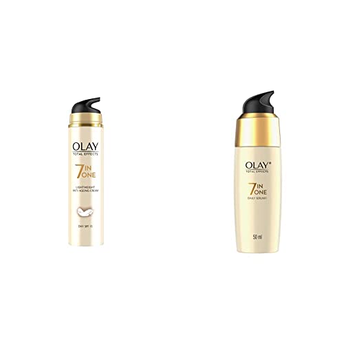 Image of Olay Day Cream Total Effects 7 In 1 Anti-Ageing Lightweight Moisturiser Spf 15, 50G And Serum Total Effects 7 In 1, Anti-Ageing Smoothing Serum, 50 Ml